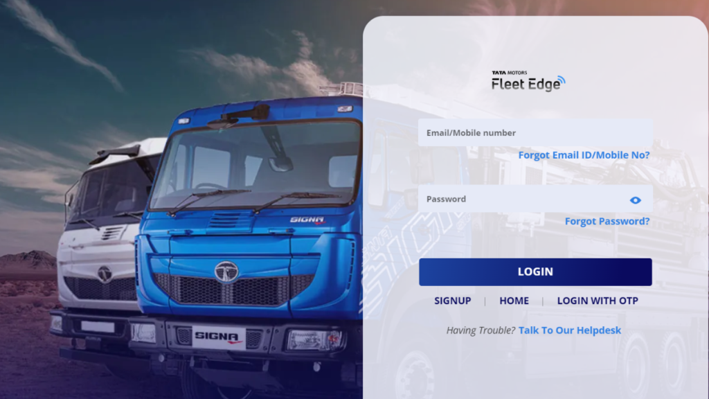 How to signup on Tata fleet edge gps